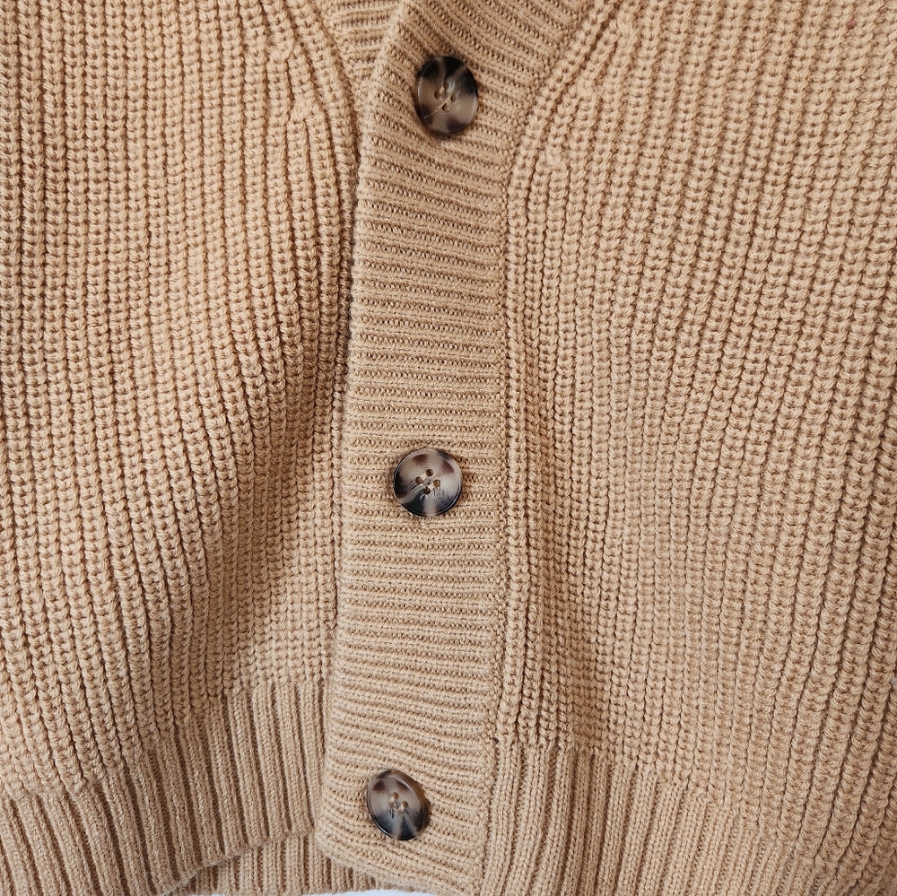Volcom Tan Oversized Button Down Sweater Vest Siz… - image 3